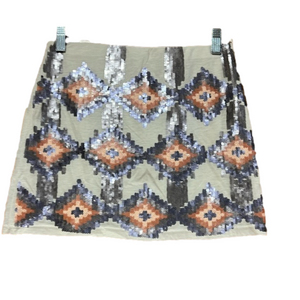 Love Marks Ivory Sequined Mini Skirt